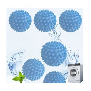 6 Balle de Lavage Balle Lave-Linge Boule Machine &agrave; Laver Balles de S&eacute;chage R&eacute;utilisables Balles de S&egrave;che-Linge Balle de (Bleu ciel)