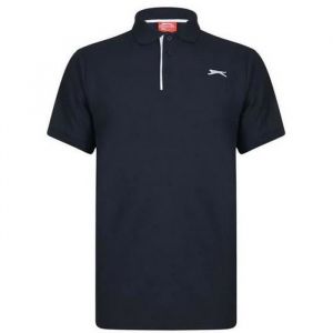 Polo Homme - Slazenger - Bleu Marine - Manches courtes - Col polo - 65% polyester 35% coton