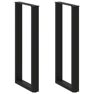vidaXL Pieds de table basse forme de U 2 pcs noir 40x(100-101)cm acier pied de table pied de table en m&eacute;tal pied de 4013228