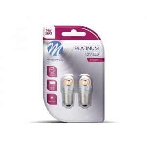 AMPOULES LED X 2 - BA9S T4W 12-24V 5X2835SMD 1W BLANC (LB837W-02B PLATINUM)