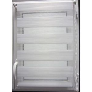 Store fenêtre Enrouleur Jour-Nuit Pose sans perçage (Largeur Tissu Store 25 cm x Longueur 250 cm Blanc) MadeInNature