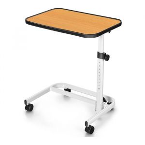 GIANTEX Table dAppoint en Forme de C Table de Lit avec Roulettes Hauteur R&eacute;glable 73-93cm Plateau Inclinable pour Salon