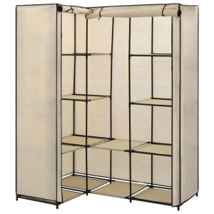 CLOUD Garde-robe Armoire de rangement - Penderie dangle Crème 130 x 87 x 169 cm CHYNEW5091398