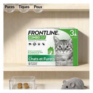FRONTLINE Combo Spot-on Chat 3 pipettes contre les puces et les tiques