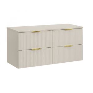 Ensemble de meubles avec plan de travail pour salle de bain Adel Kashmir  Plan de travail 120 cm 2 meubles sous lavabo. 2 x 60 cm