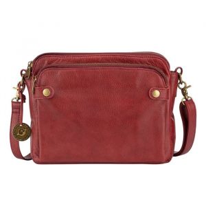 Sacs &agrave; bandouli&egrave;re pour femme - Sac &agrave; bandouli&egrave;re et pochette en cuir PU avec plusieurs compartiments - Bordeaux