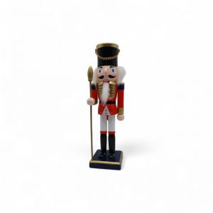 BB ANGELL 1 Figurines  Casse-Noisette BATON CHAPEAU NOIR  SOLDAT EN BOIS 25 cm PEINT &Agrave; LA MAIN D&eacute;coration de No&euml;l Ornement en Bois