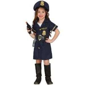 D&eacute;guisement polici&egrave;re enfant - FIESTAS GUIRCA - Mod&egrave;le 5-6 ans - Robe bleu marine - Ceinture - K&eacute;pi