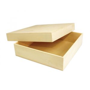 Boite en bois carrée 20 x 20 cm H 5 cm