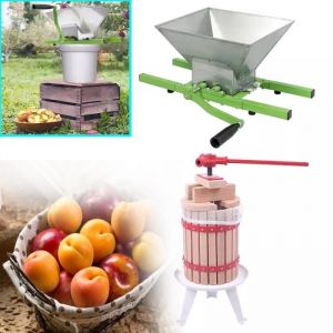 HENGMEI Presse à Fruits Manuel Broyeur à Fruits Hachoir 7L Moulin à purée Hachoir+6L Chêne Pressoir vin Fruit