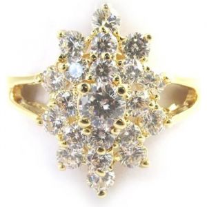 Bague plaqué or Marquise - LES TRESORS DE LILY - M9540 - Pierres saphir et grises - Femme
