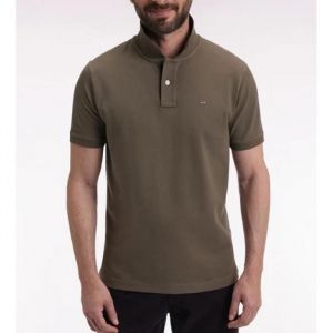 EDEN PARK - Polo manches courtes en coton Pima kaki coupe droite - KAF7 - TURTLE - L