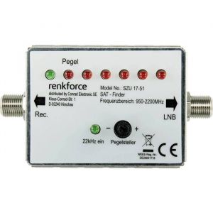 Pointeur satellite - RENKFORCE - RF-4470372 - Blanc - D&eacute;tection satellites - Orientation antenne SAT