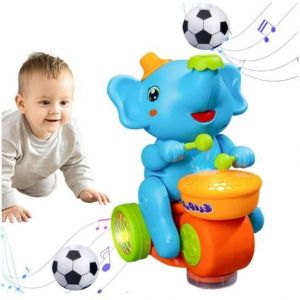 Toys Baby Elephant Toy Walking Elephant Baby Musical Toys with Drum&Floating BallVoiture électrique avec des lumières et des Sons L