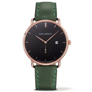 Montre Homme - Paul Hewitt - Ø 42 mm - Cuir Vert - Verre Saphir - Étanchéité 5 ATM