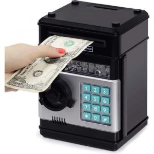 Tirelire Électronique pour Enfants 3-12 AnsTirelire Coffre-Fort avec Code Coffre Argent Enfant Safe Tirelire ATM Jouet Coffre-Fort