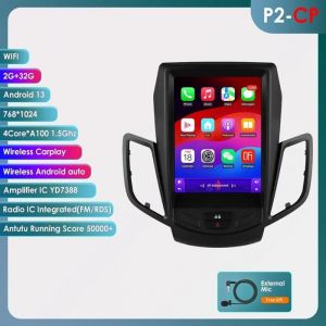 9.7 pouces Android 13 autoradio pour Ford Fiesta 2009-2014 2015 2016 écran tactile lecteur multimédia 2G 32G GPS stéréo 2din 1080p