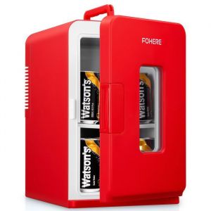 Mini Frigo de Chambre 15L/21 Canettes Petit Frigo Portable 240V/12V Mode Silencieux Fonction Chaud/Froid Frigo Cosmetique