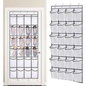 Sac De Rangement SuspenduRange Chaussures &Agrave; Suspendre Sur La Porte Poche De Rangement Suspendue Porte Chaussures Mural Avec 24 Po