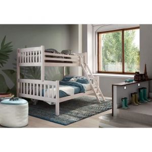 Lit superposé triple en bois massif pour enfants  Venprodin  190x90/190x135.