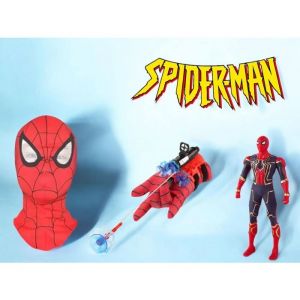 Pack Cadeau SPIDERMAN ( FIGURINE + LANCEUR 3 FLECHETTES + CAGOULE )