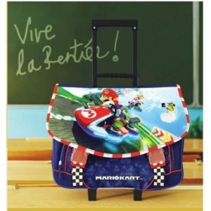 Grand cartable a roulettes mario kart primaire  42cm