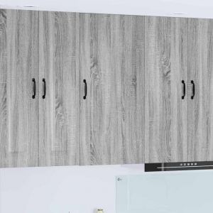 Moderne Meuble mural de cuisine - Meuble haut/Armoire suspendue avec porte Gris Sonoma 50 x 31 x 100 cm@FR(249260）
