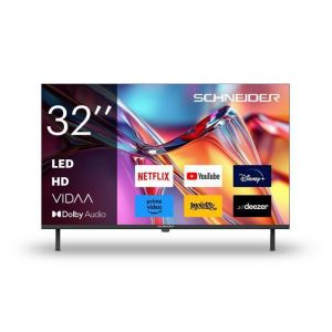 SCHNEIDER - 32A2 - T&eacute;l&eacute;viseur LED 32(81cm) - Smart Vidaa - HDMIx3 - Netflix - Youtube - 1366 x 768 HD - USBx2 - Mode Hotel