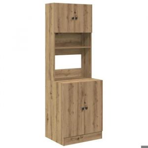 Automne/hiverArmoire de cuisine - Armoire bas de cuisine Colonne cuisine - avec porte ch&ecirc;ne artisanal 60 x 50 x 180 cm3737993