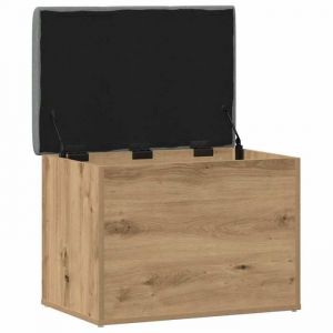 HSF&reg;Banc de rangement - Tabouret Coffre pour salon/jardin ch&ecirc;ne artisanal 62x42x45 cm bois ding&eacute;nierie cpw2662593