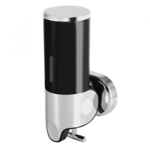 Distributeur de savon mural - Salle de bain douche Cuisine - Noir - Plastique ABS - 500ml