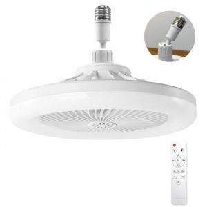 Ventilateur Plafond Avec Lumiereventilateur Silencieux PlafondE27 plafonnier LED À Intensité Variable3vitesses (Blanc26cm)