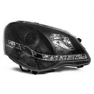 Paire de feux phares VW Polo 9N3 05-09 Daylight led noir