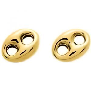 boucle d oreille grain de café or jaune 18 carats-750/1000 gold-5mm