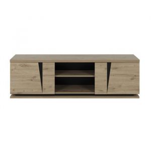 Buffet bas - GAMI - Split - 2 portes - 1 niche - Chêne artisan