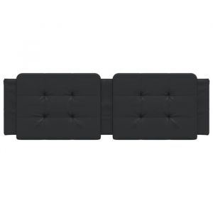 Coussin de t&ecirc;te de lit - MOTHINESSTO - 160 cm - Similicuir noir - Rembourr&eacute; en mousse - R&eacute;sistant aux taches