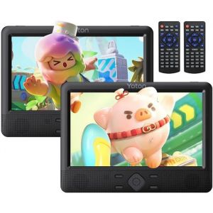 Yoton Lecteur DVD Portable 125 avec 2 &Eacute;crans 105 pour Voiture Autonomie 5-6 Heures