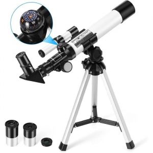 T&eacute;lescope pour Enfants -T&eacute;lescope Portable Astronomique avec Boussole et T&eacute;lescope R&eacute;fracteur Tr&eacute;pied pour Enfants et D&eacute;butants A1