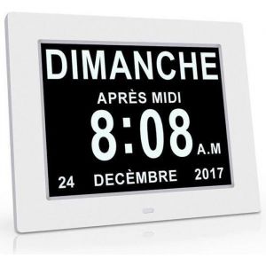 8 Pouce LCD Horloge Numérique Calendrier avec Date Jour Et Heure Horloge AlzheimerCest pour Les ParentsGrands-Parents Et Enfant