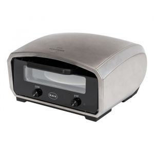 RGV Vulcano Forno Pizza Elettrico Nero Acciaio 450&deg;C con Piatto Girevole