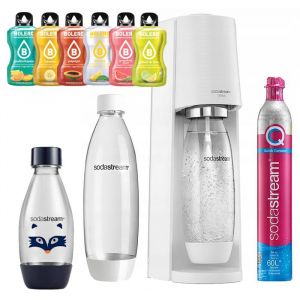 SODASTREAM TERRA saturator WHITE + 1l bouteille fusible + 0.5l bouteille + 6x Boler