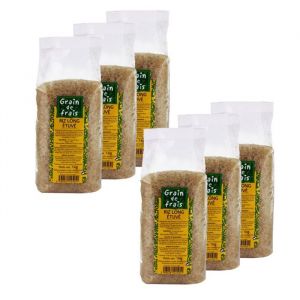 Grain de Frais - Lot 6x Riz long &eacute;tuv&eacute; - Grain de Frais - paquet 1kg