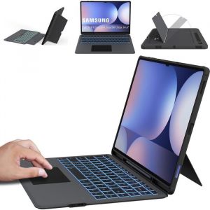 &Eacute;tui Avec Clavier Pour Samsung Galaxy Tab S10 Ultra/S9 Ultra /S8 Ultra : 7 Couleurs R&eacute;tro&eacute;clair&eacute;es &Eacute;tui Pour ClavierItalien Qwert