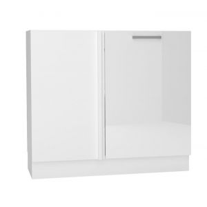 Meuble bas dangle de cuisine avec 1 porte coloris blanc - longueur 90 x profondeur 90 x hauteur 82 cm
