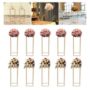 10 Supports de Fleurs de Mariage 80cm - Porte-Bouquet pour Mariage D&eacute;cor (dor&eacute;) pour F&ecirc;te de Mariage VASE VASE SOLIFLORE
