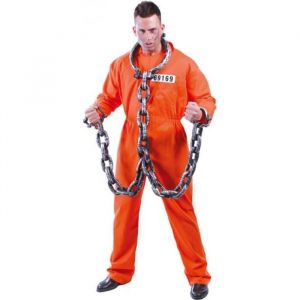 Déguisement de Prisonnier Halloween pour homme - Polyester - Orange - Adulte