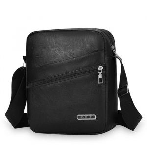 Sacoche à Bandoulière Homme Poitrine Imperméable PU cuir pour à Pied Cyclisme Voyage et Sport XD1388 Noir