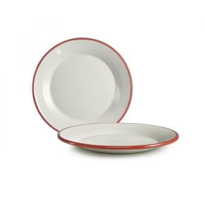 IBILI 908126 Assiette Plate Verre Blanc/Rouge 26 x 26 x 4 cm