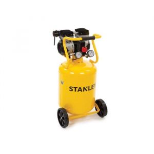 Stanley Compresseur 50 litres 8 bar sans huile silencieux mod&egrave;le vertical 1 ch 150 l/min d&eacute;bit d&rsquo;air portable noir jaune