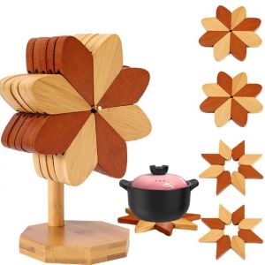 Dessous de Plat en Bois pour Plats Chauds Maniques pour Plats Chauds Dessous de Verre en Bois en Forme de Moulin &agrave; Vent